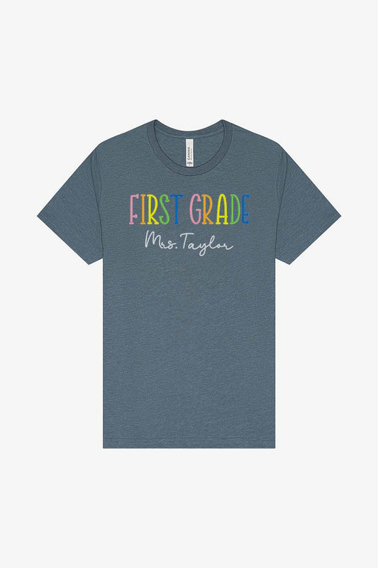 Personalized Teacher Grade Level Shirt | Custom Back-to-School Gift for Teachers | First Grade Teacher Tee